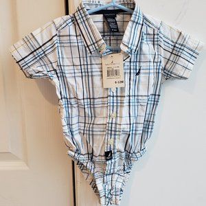 🧸 3/$20 NWT Nautica Plaid Button Down Onesie